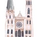 Chartres Cathedral Printable Illustration Wall Art Print - Etsy