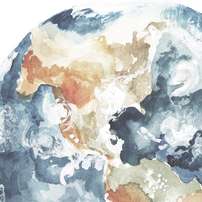 Earth Art Print Nursery Decor Nursery Art Wall Art Wall - Etsy