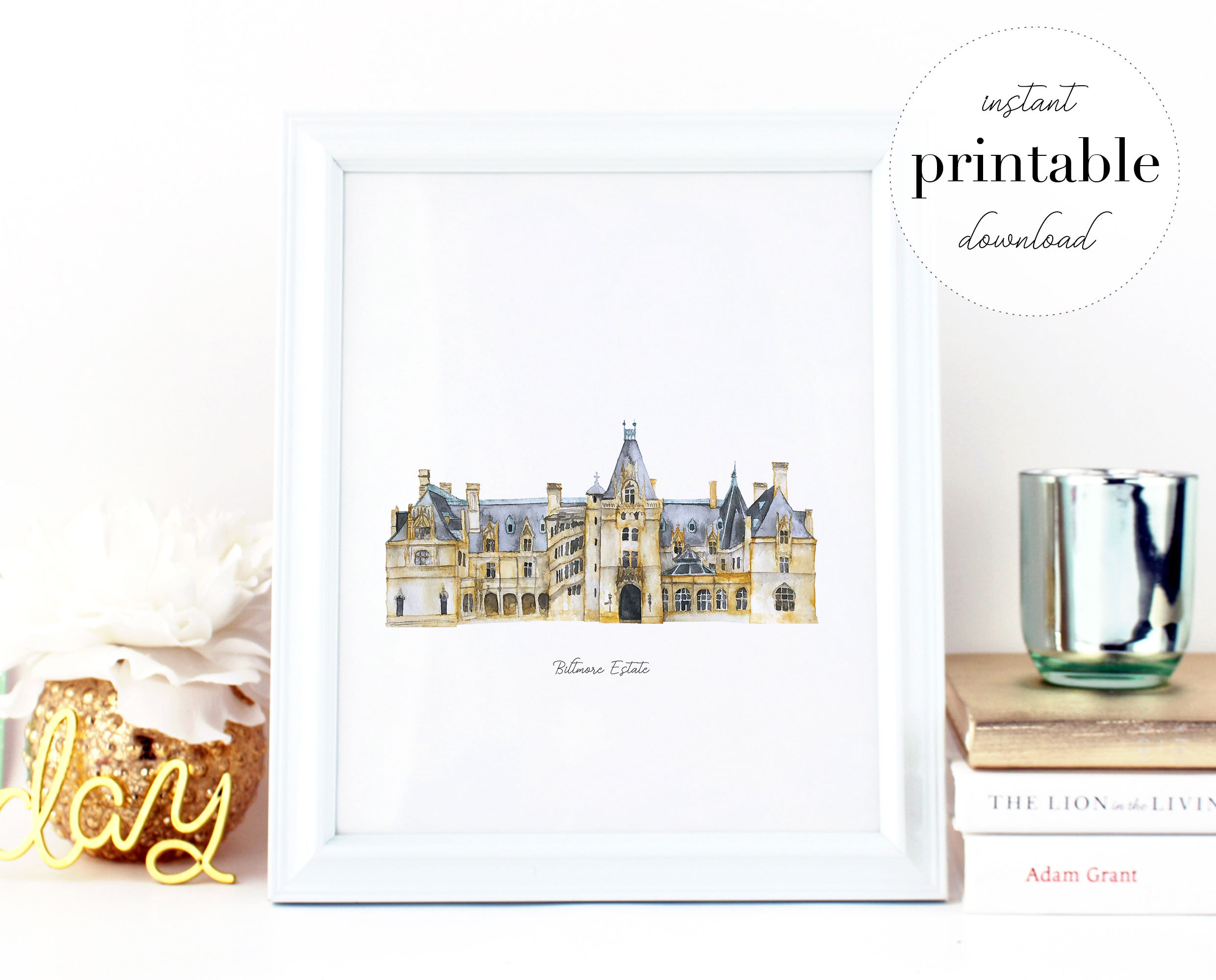 Biltmore Estate Printable Illustration Wall Art Print Etsy