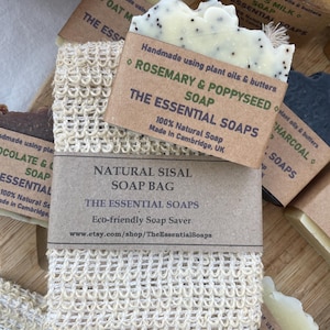 Natural Soap Bag, Soap Pouch, Soap Saver, Exfoliating Soap Bag, Vegan, Bath Scrubby, Eco Soap Saver, Shower Soap bag, hamper filler,