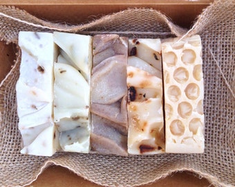 5 Handmade Soaps Gift Pack, Eco Friendly Package, SLS Free, Palm Oil Free, Paraben Free, Essential Oils, Plant Oils, Natural Skincare