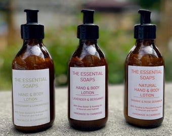 Natural Hand & Body Lotion, Handmade gifts, Vegan cream, Lavender, Rose Geranium, Rosehip, Vitamin E
