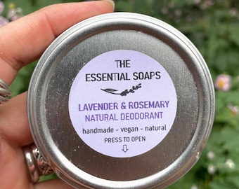 Lavender and Rosemary Natural Deodorant: Vegan Plastic Free Skincare - Organic Beauty