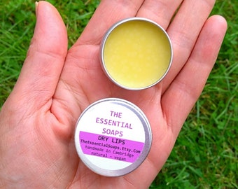 Organic Dry Lips Balm, Natural, Lip Balm, Lip Care, Hand, Elbow, Cuticle Balm, Dry Skin, Gift for Her, Gift for Him, Plastic Free