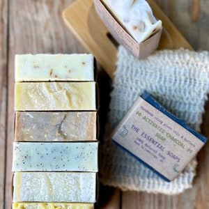 Soap Bundle of 5 Wrapped Soaps, Natural, Dry Skin Soap, Handmade Soap, gift ideas, Facial soap, Birthday Gifts, Baby Shower gifts, Soap Bag