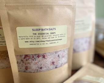 Sleep Bath Salts: Organic Himalayan Salt with Lavender & Rose