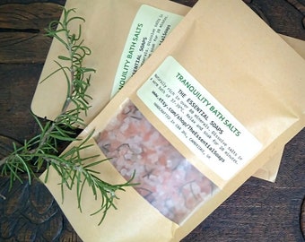 Tranquility Bath Salts, Galentines gift, Organic, Bath Soak, Relaxation Therapy, Epsom Salts, Aromatherapy, Self Care, gifts for men