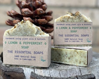 Lemon & Peppermint Soap, Hand washing Soap Bar, Kitchen Soap, Natural Soap, Handmade, Plastic Free, Housewarming gift, Travel Essentials