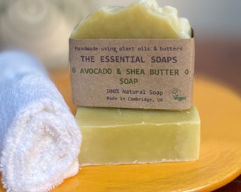 Gentle Face Wash bar, Avocado and Shea Butter Soap, Moisturising Soap, Gifts for her, Vegan Soap, Birthday Gifts, Body Wash, Gifts for him