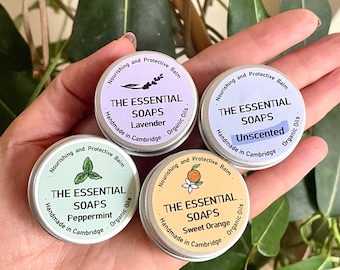 Set de bálsamos veganos naturales: bálsamos orgánicos para labios, manos y cuerpo (elige los 4 que quieras)