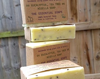 Eucalyptus Tea Tree Soap: Natural, Vegan Soap, Oily Skin Facial Cleanser, 110g