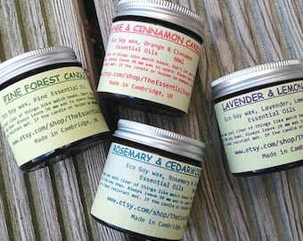Hand-Poured Soy Wax Candle: Essential Oils, Amber Jar, Natural Scent, housewarming gift, thank you gift, christmas
