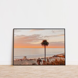 Keaton - Moonlight Beach in Encinitas, California: Sunset Beach Landscape Photography Wall Decor by Arielle Vey