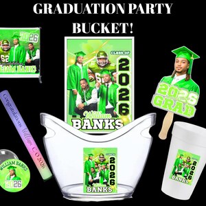 Custom Graduation Party Bucket Bundle, Personalized Grad Celebration ...