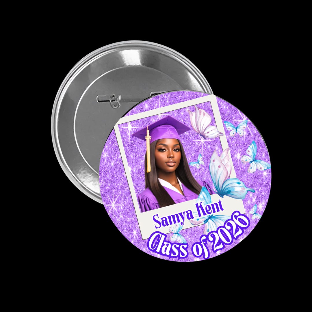 Personalized Graduation Photo Button | Custom School Color Party Favor ...