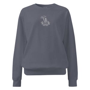 Christian Crewneck Sweatshirt – Job in the Ashes | “Still Here” | Job 2:8 Sleeve | Faith-Based Apparel | Holy Mess Merch