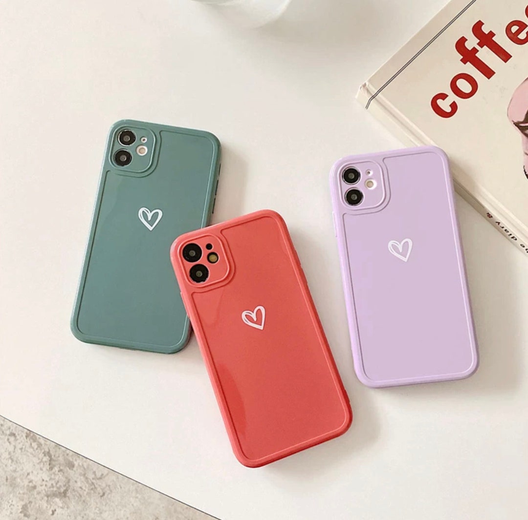 Cute Love Heart Candy Silicone Shockproof Phone Case for - Etsy