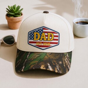Dad Est. 2026 Embroidery Design, Patriotic Dad Machine Embroidery File, American Flag Patch Embroidery, Father's Day Gift, Instant Download