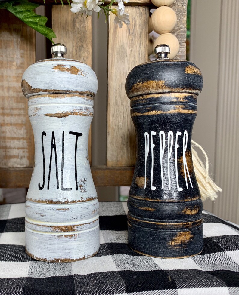 Rae Dunn Inspired 5 Salt and Pepper Grinders/Shakers Etsy