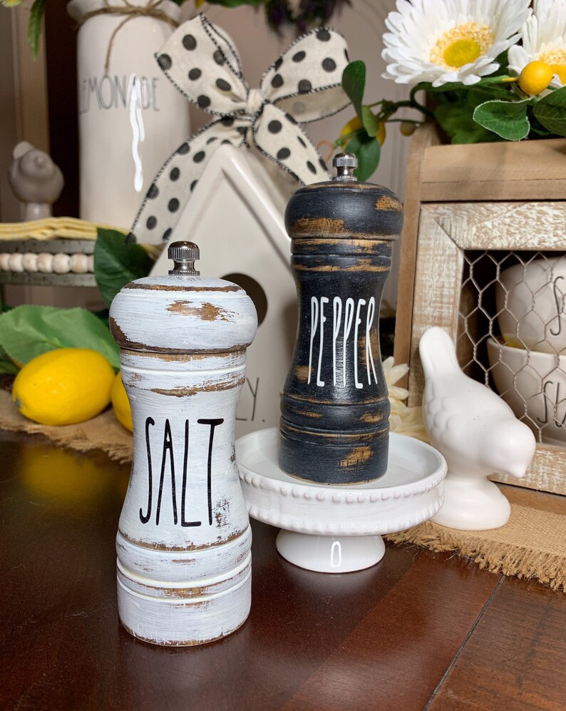 Rae Dunn Inspired 5 Salt and Pepper Grinders/Shakers Etsy
