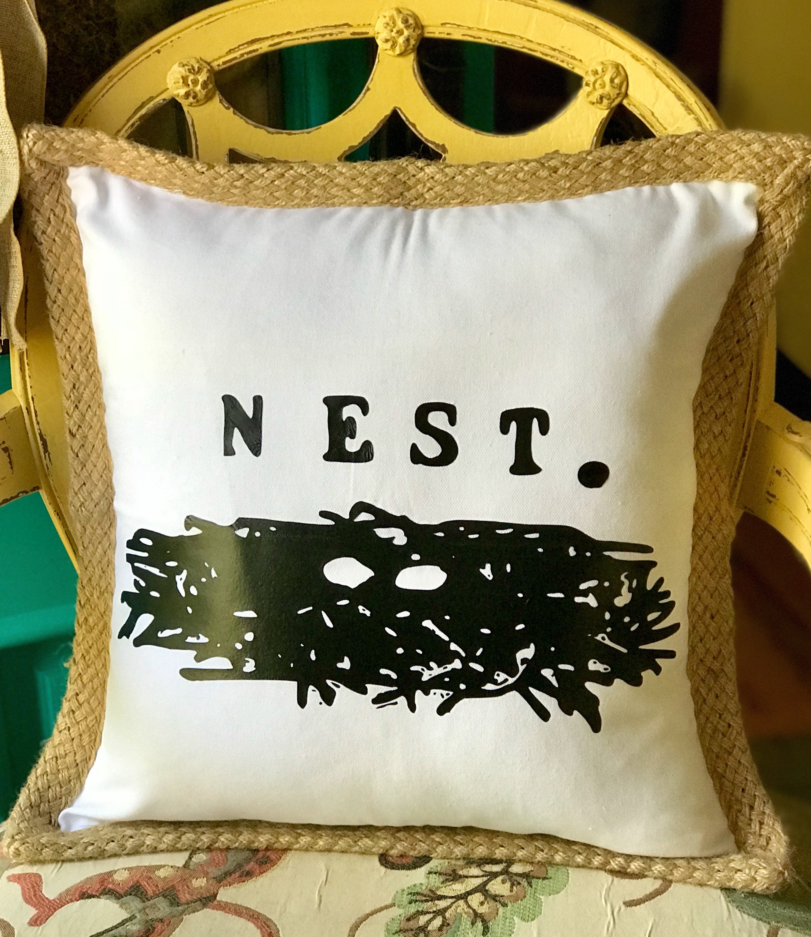 Rae Dunn Inspired Nest Decorative Pillow Etsy