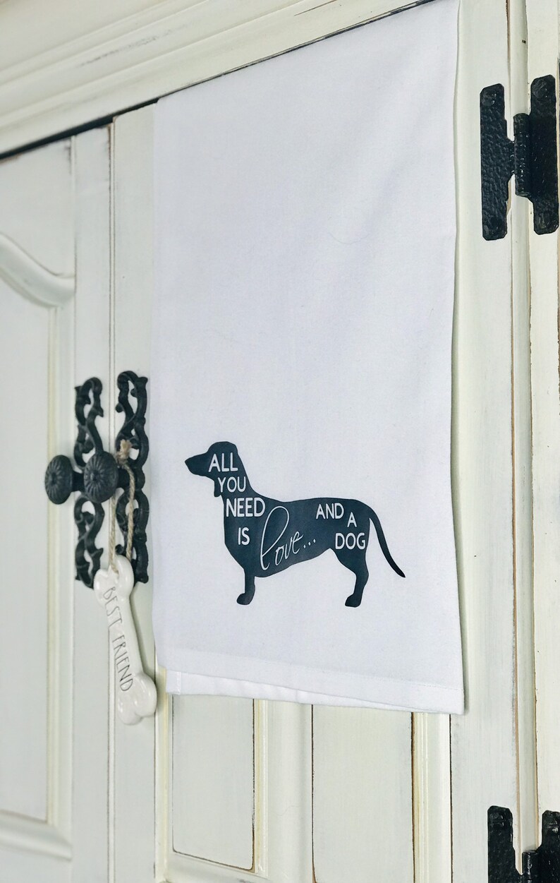 Love and a Dachshund Flour Sack Towel