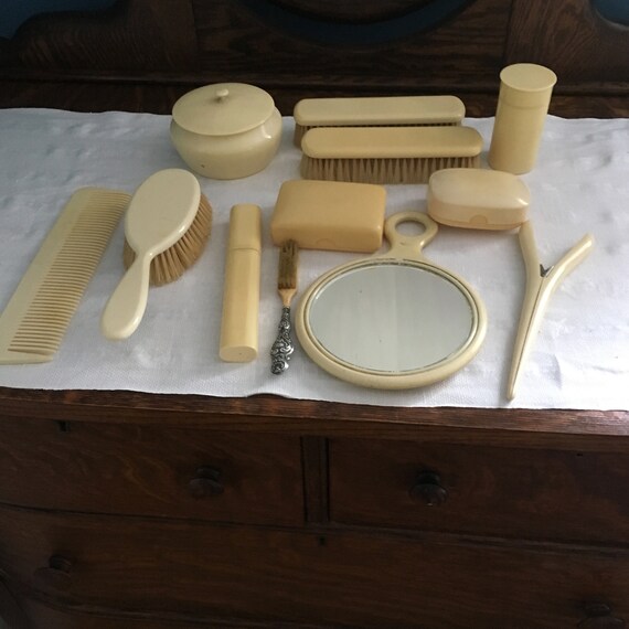 12 Piece Vintage Celluloid Dresser Set Etsy