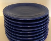 Ten Vintage Fiesta Cobalt Small Plates