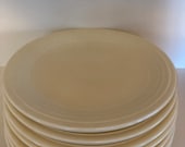 Eight Vintage Fiesta Old Ivory Luncheon Plates