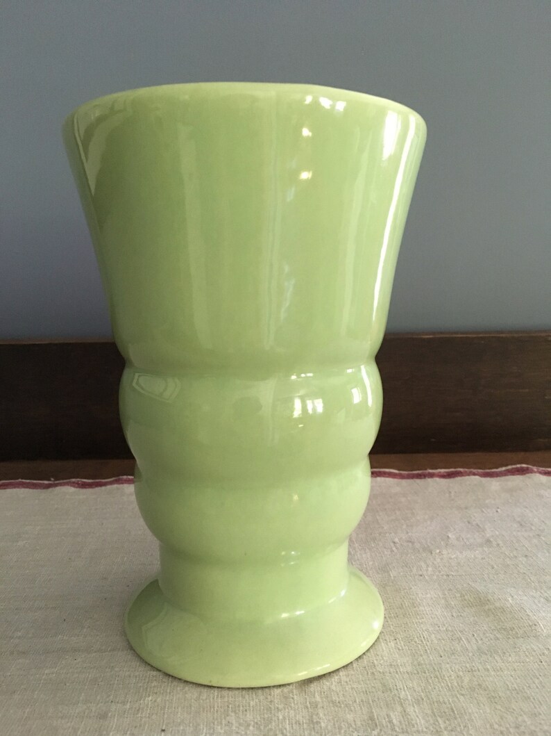 Mid Century Green Haeger Pottery Vase Or Planter Etsy