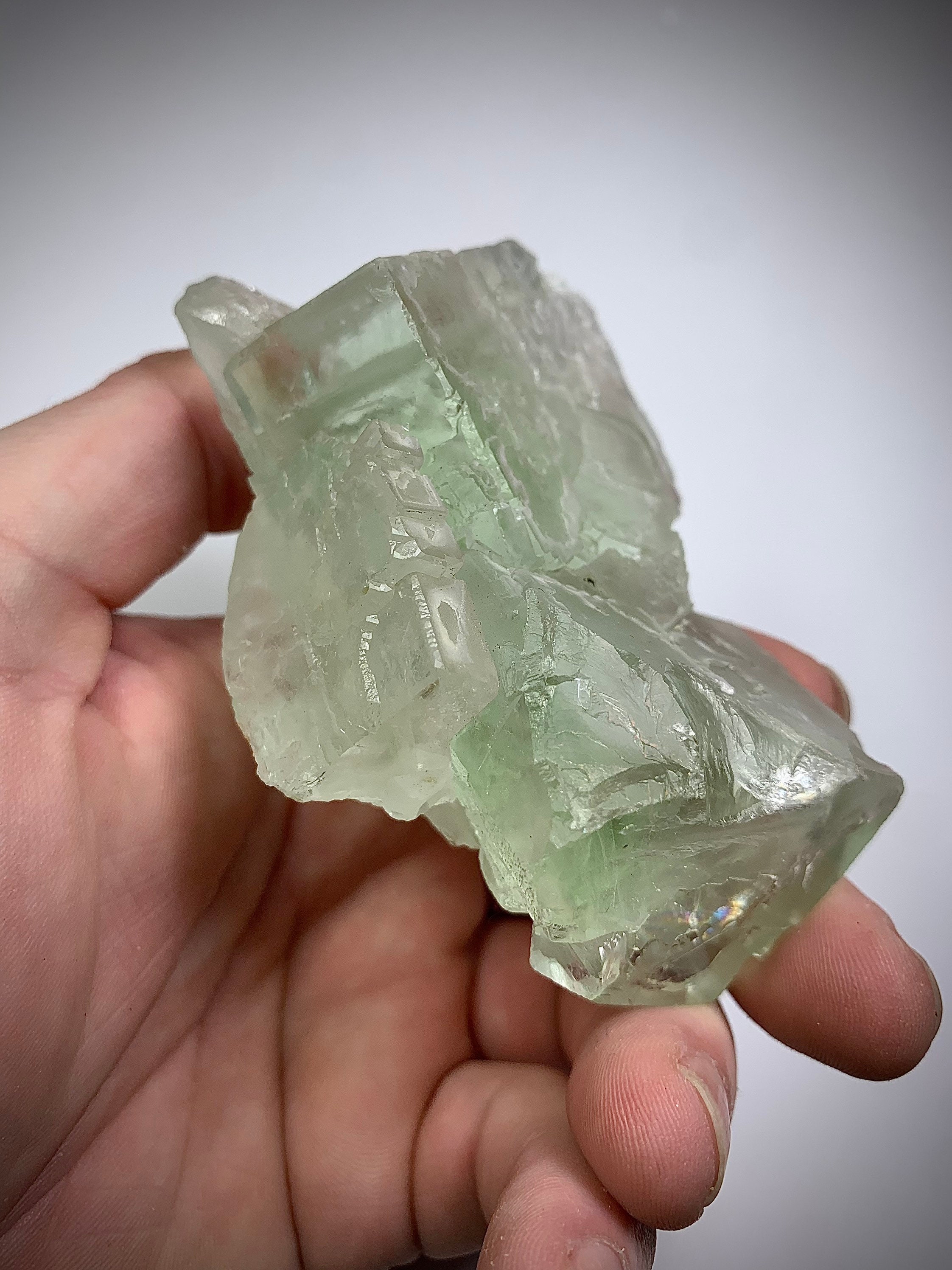 緑色の石英に蛍石 緑色の石英に蛍石 緑色の石英に蛍石 美術品・アンティーク