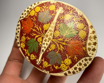 Ornate Trinket Box | Handmade in Kashmir | Gold Paint | Laqyered Paper Mache