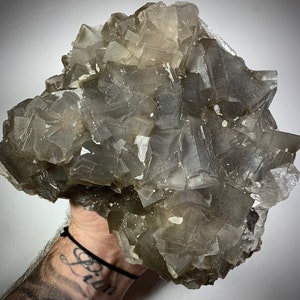 HUGE Cubic FLUORITE w Calcite Cabinet Specimen. Balochistan, Pakistan. 4.88 kg (10.73lb)