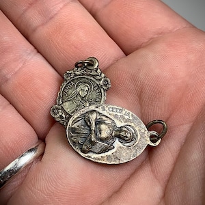 Vintage Catholic Rosary Charms. 2 Pieces. Italy