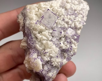 Zoned Purple Fluorite Specimen: Quartz Crystals, Guizhou China (114g