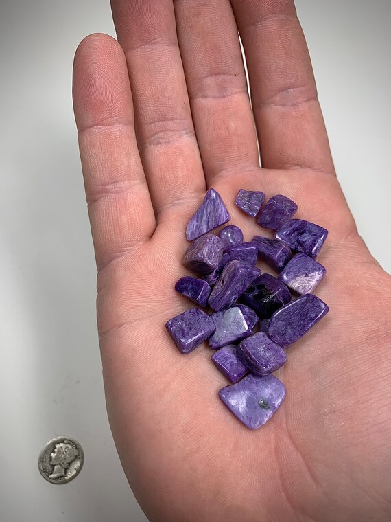 Lot De Pierres Polies Charoïte - 8,7 G (43 Carats), Violet, Naturelles, Pour Bijoux Ou Collection