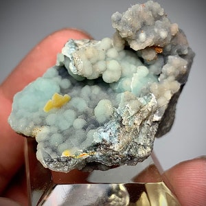 Rare! Wulfenite on Botryoidal Hemimorphite! 79 Mine, Hayden Area, Banner Mining District, Gila County, Arizona