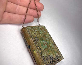 Antique Art Deco Compact With Lipstick Tube by Terri NY. Brass