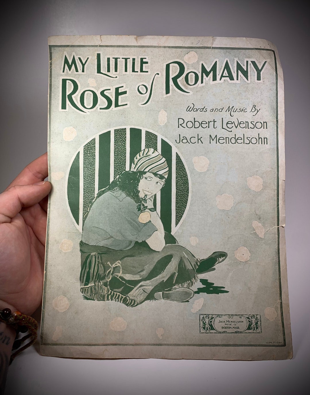 My Little Rose of Romany. Sheet Music Pamphlet. 1919! Jack Mendelssohn ...