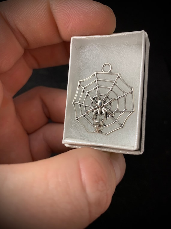 Spider Web Charm Sterling Silver - Small Size Spider Web Charm Sterling Silver - Small Size