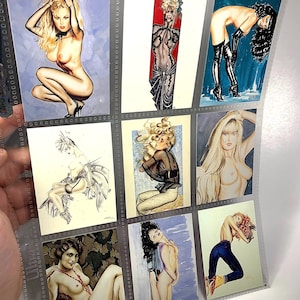 Vintage Olivia De Berardinis Pinup Trading Cards! Lot of 9. Circa 1994