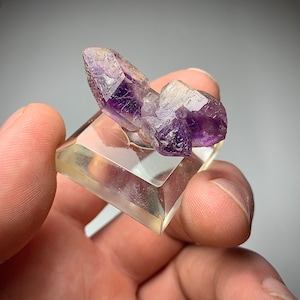 Etched! Double Terminated “Barbell” Scepter Amethyst Specimen. Blue Flash! Erongo Province. Namibia. Highly Unique!