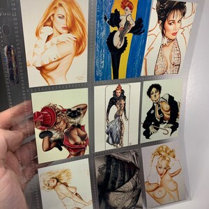 Carte collezionabili vintage Olivia De Berardinis Pinup! Lotto di 9. Circa 1994