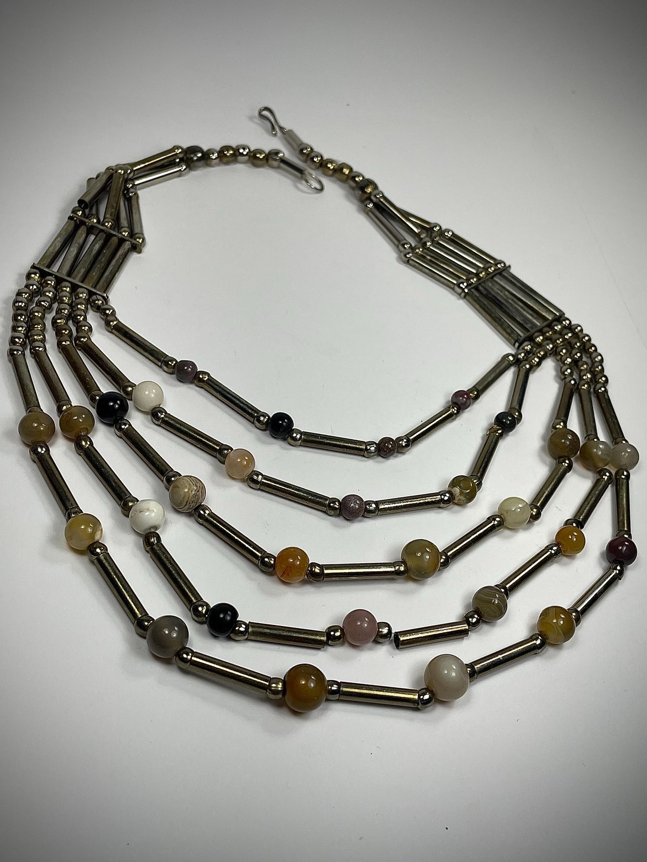 Collier Fait Main En Argent Sterling 925 Avec Jaspe Cornaline Naturelle - Longueur 21 Pouces