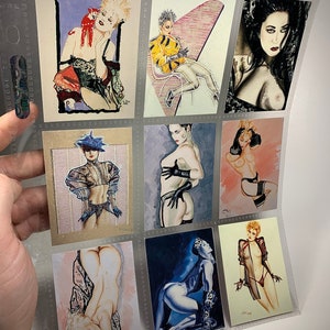 Carte collezionabili vintage Olivia De Berardinis Pinup! Lotto di 9. Circa 1994