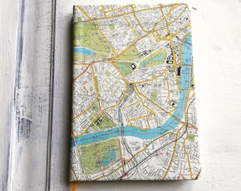 A5 London streets map travel journal, ruled notebook, Hardback , 200 pages