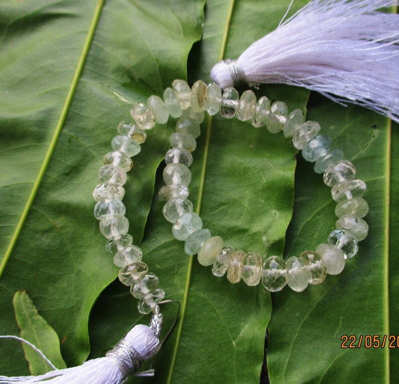 Handcut Genuine Aquamarine Rondelle Shape Faceted Beads Strand for making Jewelry Destash Gemstones Beads. Gemstone Beads,100/% Natural