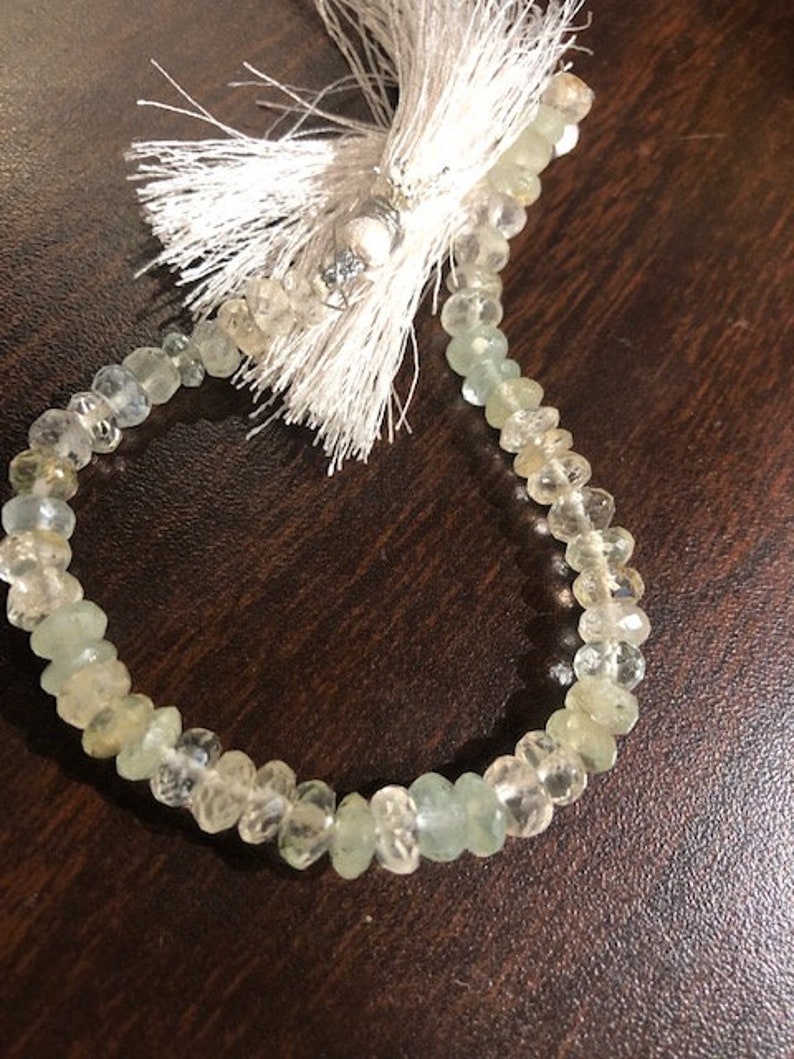 Handcut Genuine Aquamarine Rondelle Shape Faceted Beads Strand for making Jewelry Destash Gemstones Beads. Gemstone Beads,100/% Natural