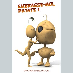Carte postale papier - St-Valentin Patateman