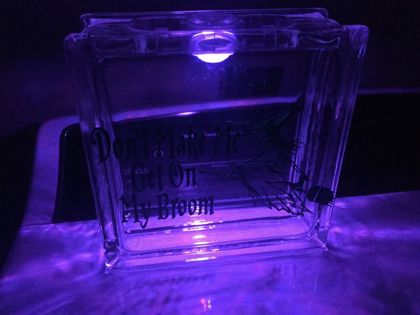 Light up glass block Etsy